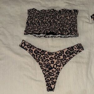 Leopard Print Two-Piece Swimsuit